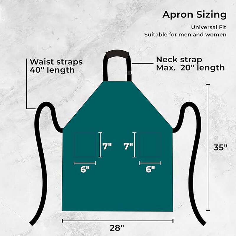 Waterproof Apron Supplier - Neck Adjustable 2 Pockets Chef's Catering Baking
