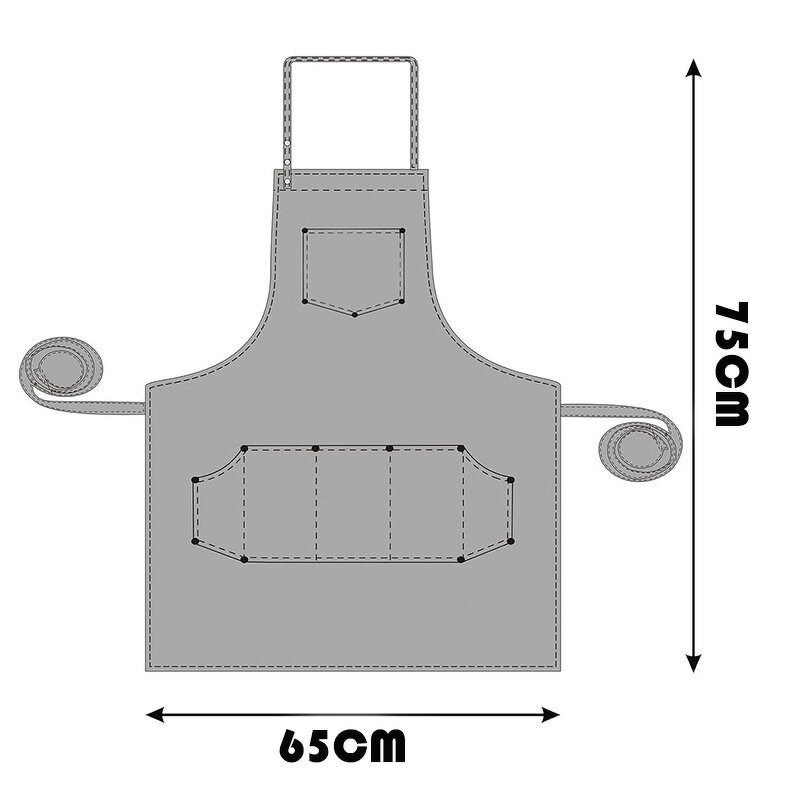 PU Leather Apron Supplier - Back Strap Barista Bartender Pastry Chef Cafe