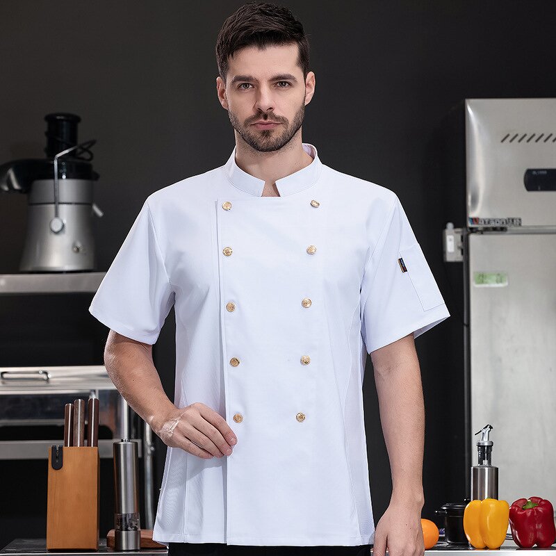 Chef's Top Manufacturer - New Hotel Restaurant Short Sleeved Summer White