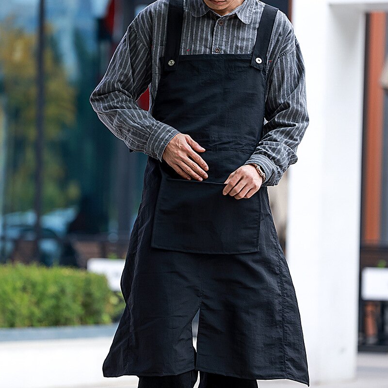 Long Coffee Shop Apron Manufacturer - New Floral Fruit Barista Work Clothes