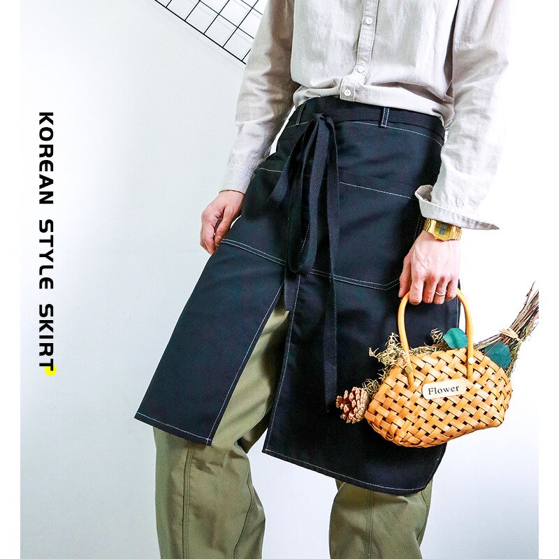 Canvas Short Apron Supplier - Slit Style Chef Baking Personalized LOGO Restaurant