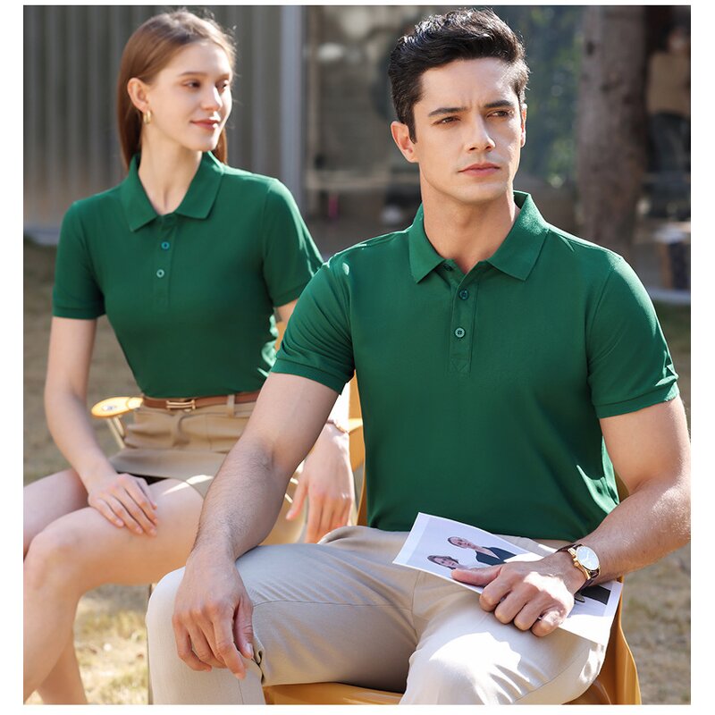 Men Polo Shirts Supplier - Custom Logo Lapel Collar Short Sleeve Cotton Blend Business