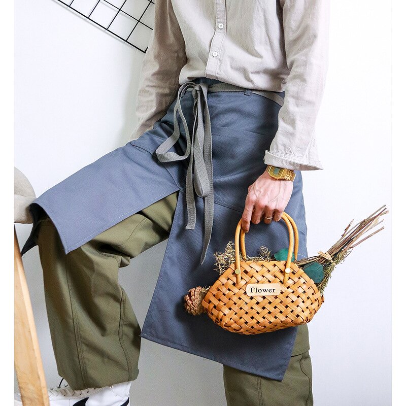 Canvas Short Apron Supplier - Slit Style Chef Baking Personalized LOGO Restaurant