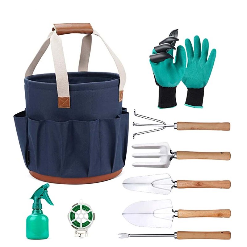 Garden Tool Set Manufacturer - Hot Sell Weeding Stainless Steel Set Bucket Bag