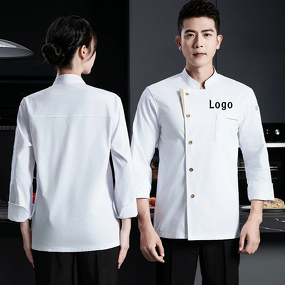 Chef Uniform Factory - New Elastic Fabric Long Sleeve Catering Baking Men Women