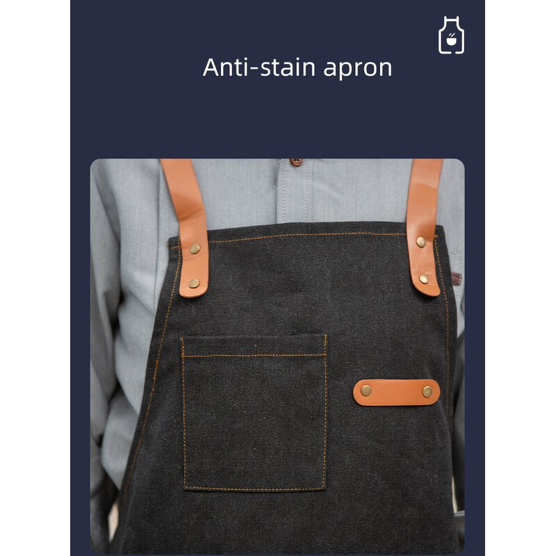 Canvas Aprons Factory - Custom Logo for Business Cafe BBQ Bakery Kitchen