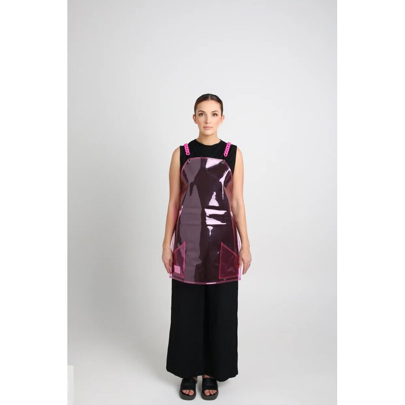 TPU Apron Manufacturer - 5MM Thickness Pink Waterproof Large Pockets Hairdresser