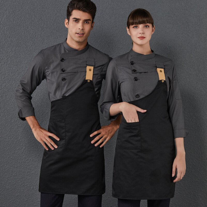 Chef Uniform Factory - Cotton Breathable Double Breasted Custom Logo Long