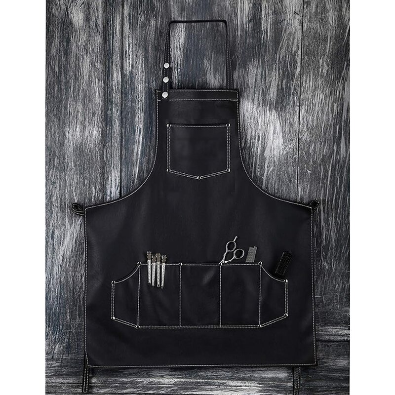 PU Leather Apron Supplier - Back Strap Barista Bartender Pastry Chef Cafe