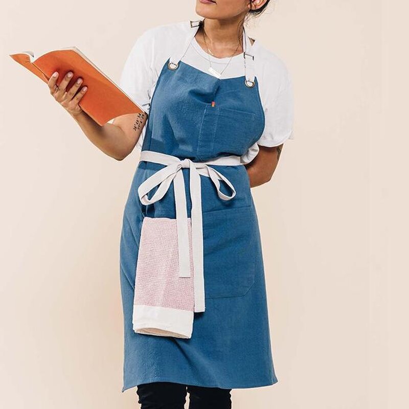 Cotton Linen Apron Manufacturer - Hot Sale Breathable Soft Kitchen Clean Art