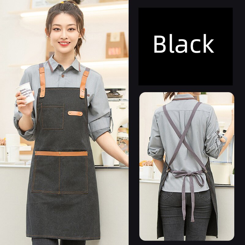 Canvas Aprons Factory - Custom Logo for Business Cafe BBQ Bakery Kitchen