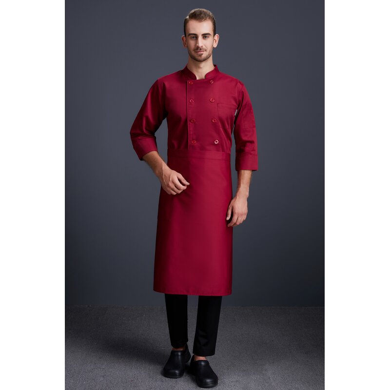 Waiter Chef Jacket Factory - Cotton Custom logo Long Solid Color Unisex Classic