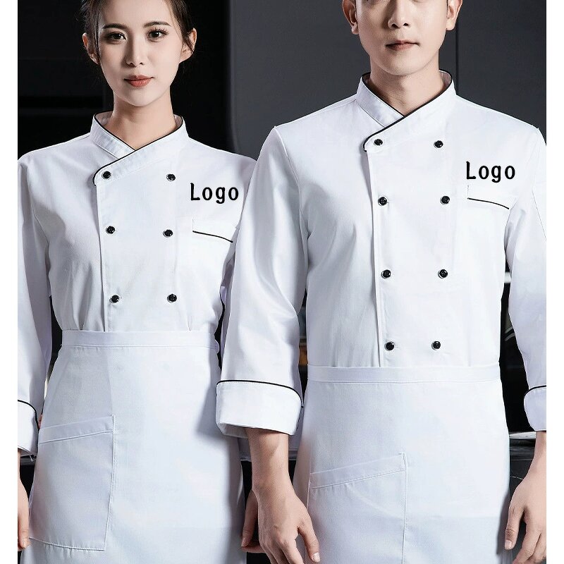 Chef's Clothing Supplier - High-End Cotton Restaurant Waiter Long Sleeve Uniform