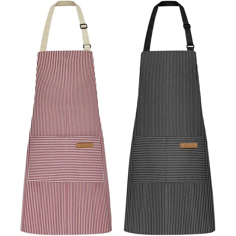 Cotton Linen Striped Apron Supplier - Home Cooking Restaurant Kitchen Baked Nail