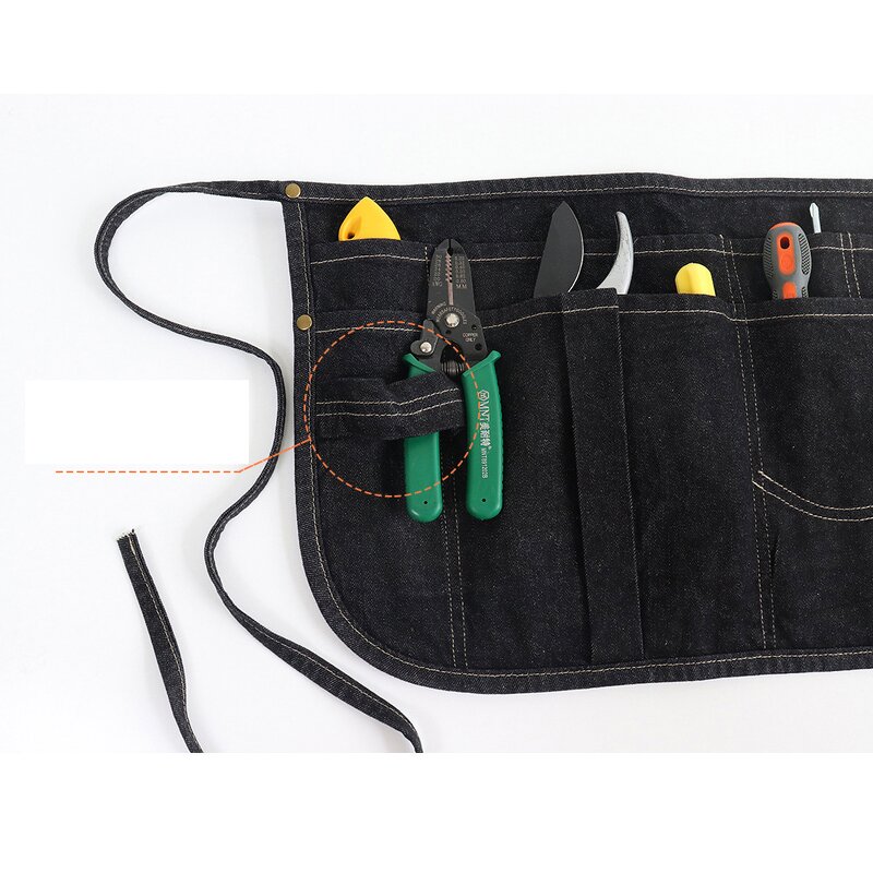 Denim Half Apron Supplier - Washable Outdoor Stain Resistant Multi Pocket Garden