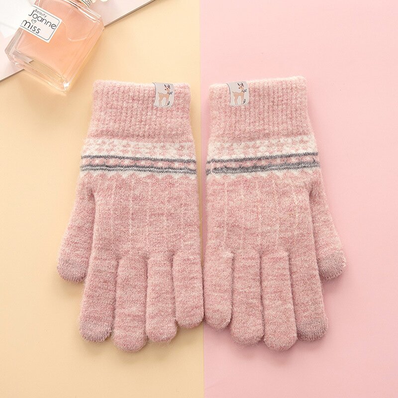 Touchscreen Gloves Supplier - Winter Warm Jacquard Acrylic Knit for Outdoor Activities