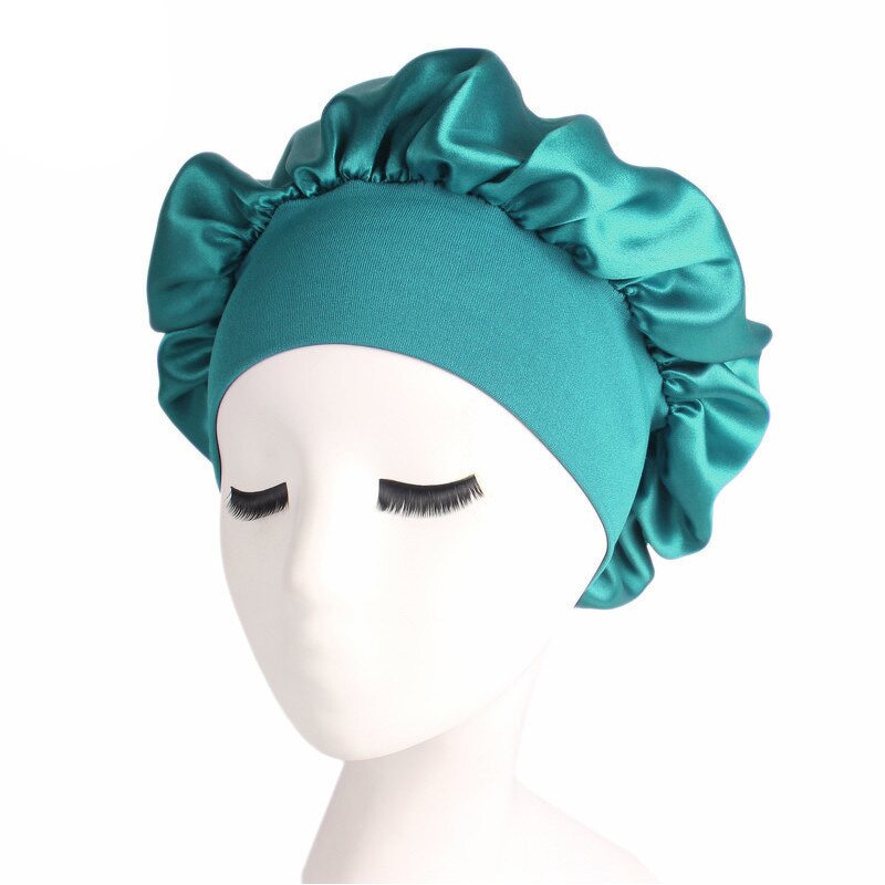 Sleep Bonnets Supplier - Wholesale Large Wide Soft Band Satin Cap for Curly Hair
