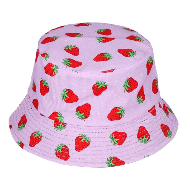 Summer Bucket Hat Supplier - Unisex Customized Floral Logo Cartoon Fruit Casual