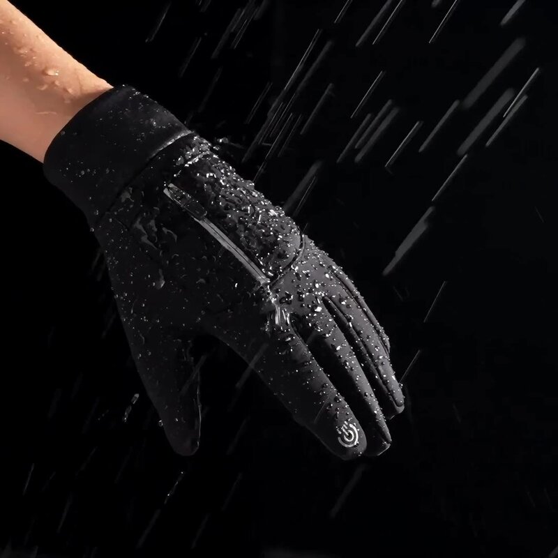 Winter Cycling Gloves Supplier - Custom Warm Two Fingers Touch Screen Windproof Waterproof