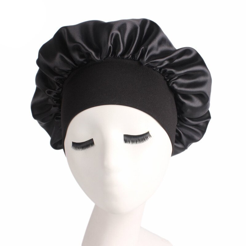 Hair Wrap Hat Factory - Women Bonnet Cap with Elastic Wide Band for Sleeping Shower