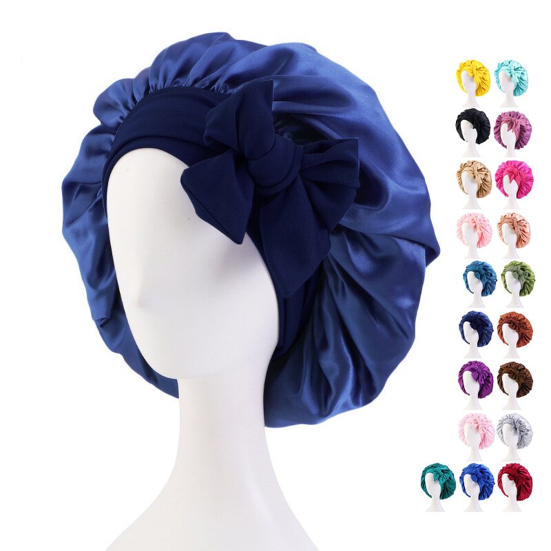 Sleeping Bonnets Supplier - Hot Sale Large Tie Band Adjustable Straps Hair Cap