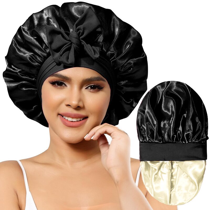 Reversible Sleeping Cap Manufacturer - Women Headwrap Silky Stin Bonnet for Long Hair
