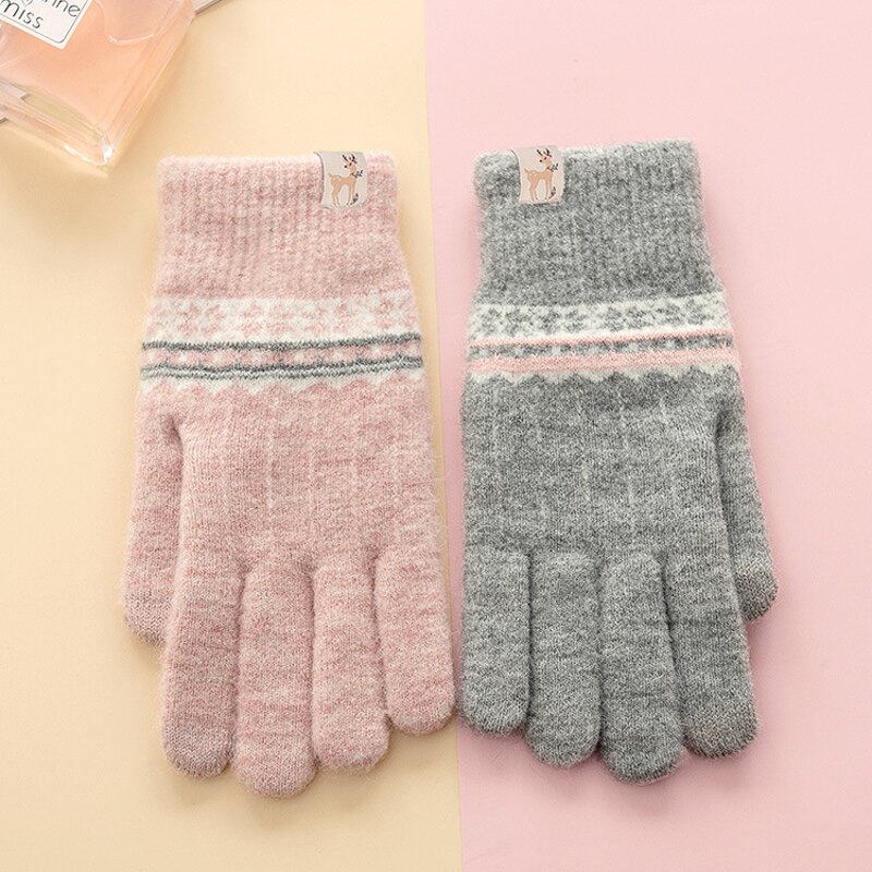Touchscreen Gloves Supplier - Winter Warm Jacquard Acrylic Knit for Outdoor Activities