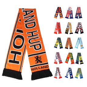 Double Sided Scarf Factory - European National Team Holland Soccer Custom Knit Tassel