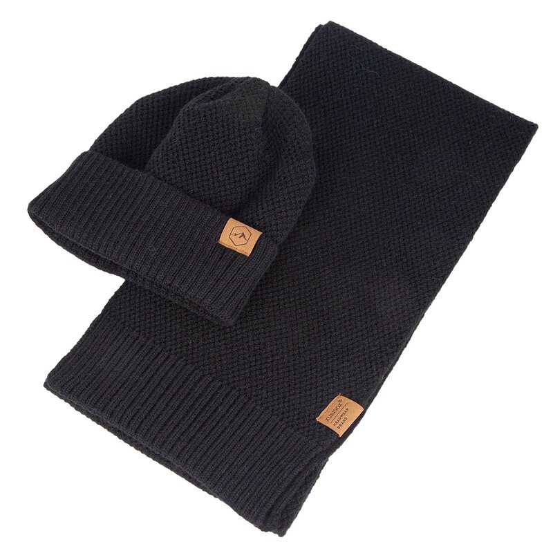Winter Beanie Set Manufacturer - Wholesale Custom Warm With Fleece Lining Scarf Set