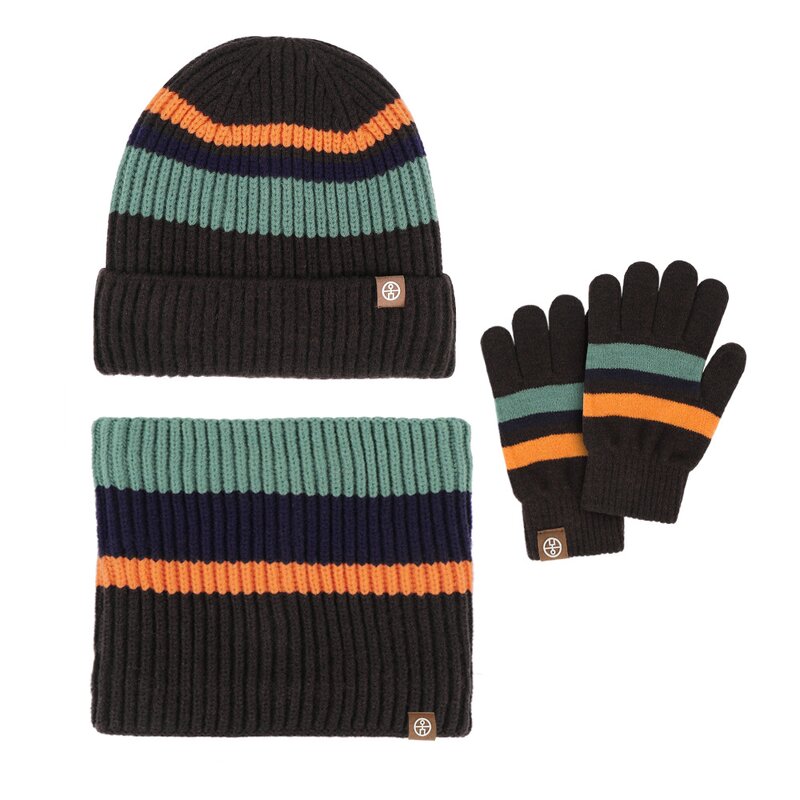 Kids Winter Set Supplier - Unisex Ribbed Stretch Knit Beanie Neckwarmer Gloves