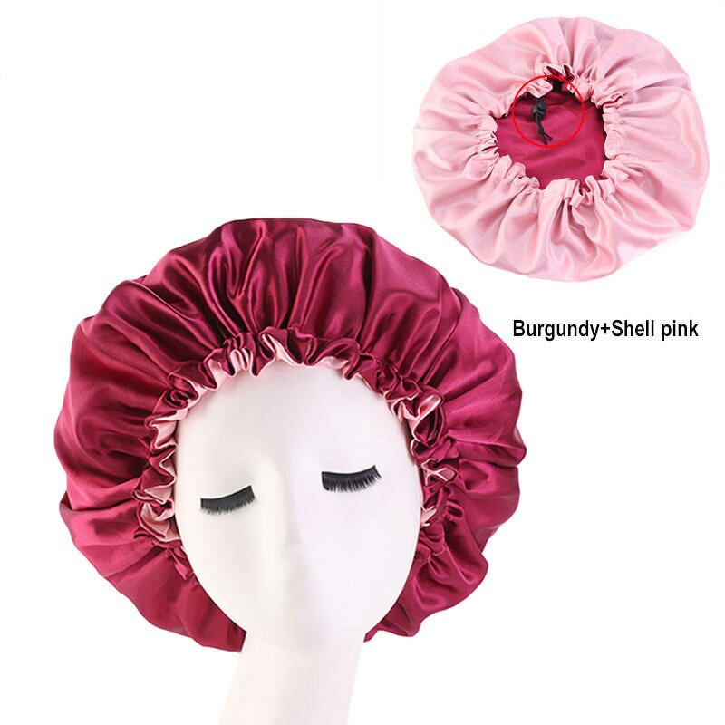 Silky Satin Sleeping Cap Manufacturer - High Quality Large Reversible Double Layered