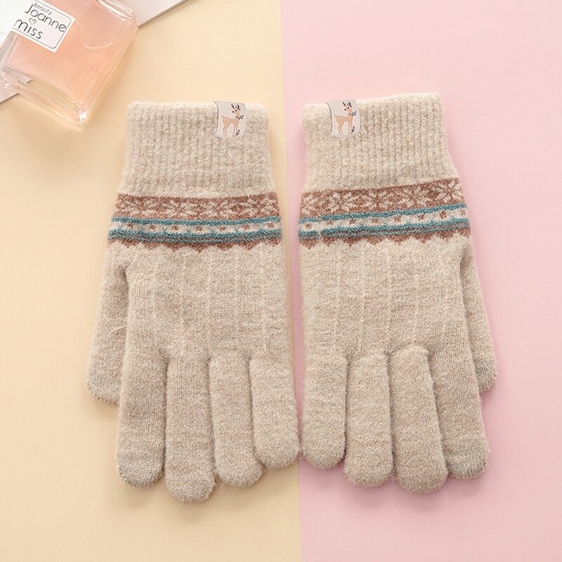 Touchscreen Gloves Supplier - Winter Warm Jacquard Acrylic Knit for Outdoor Activities