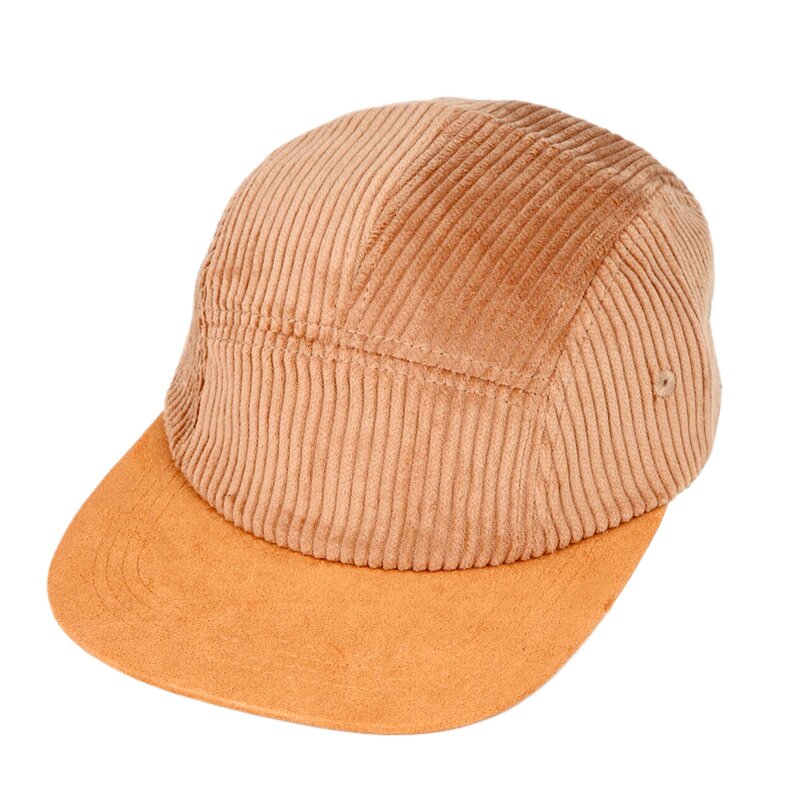 Corduroy Camp Cap Factory - Custom 5 Panel Logo Style Snapback Flat Brim