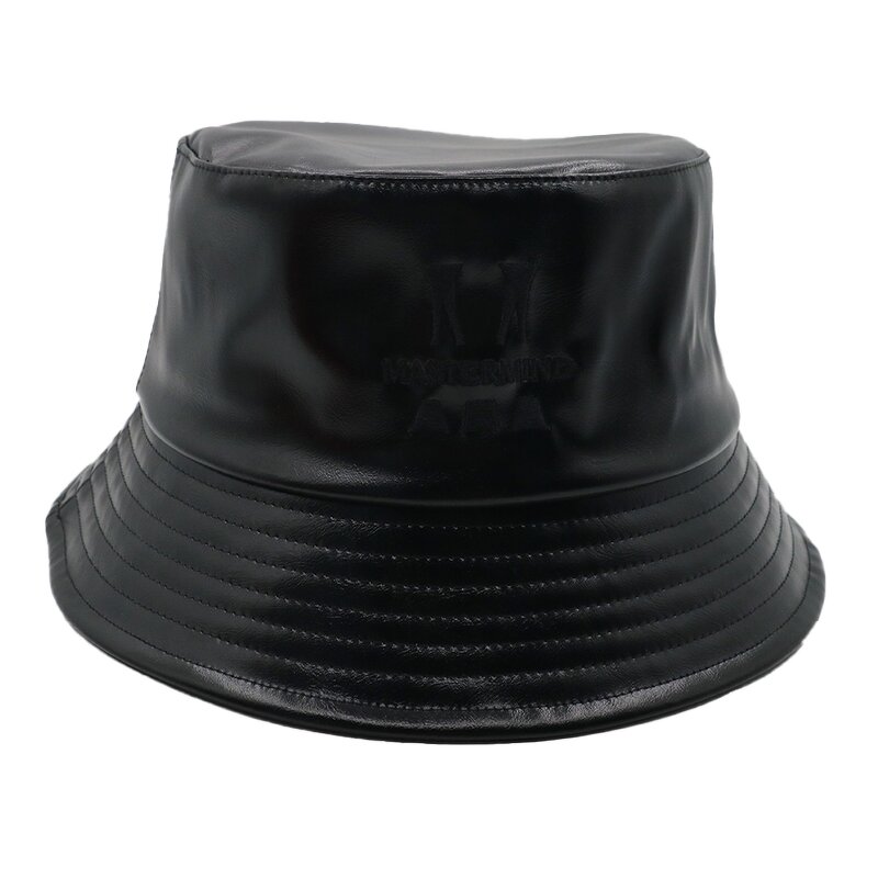 PU Leather Bucket Hat Supplier - OEM/ODM Embroidery Logo Shinny Black Summer Heat