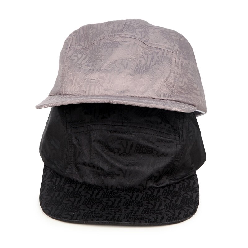 Custom Polyester Camp Cap Supplier - 5 Panel Logo Style Snapback Flat Brim