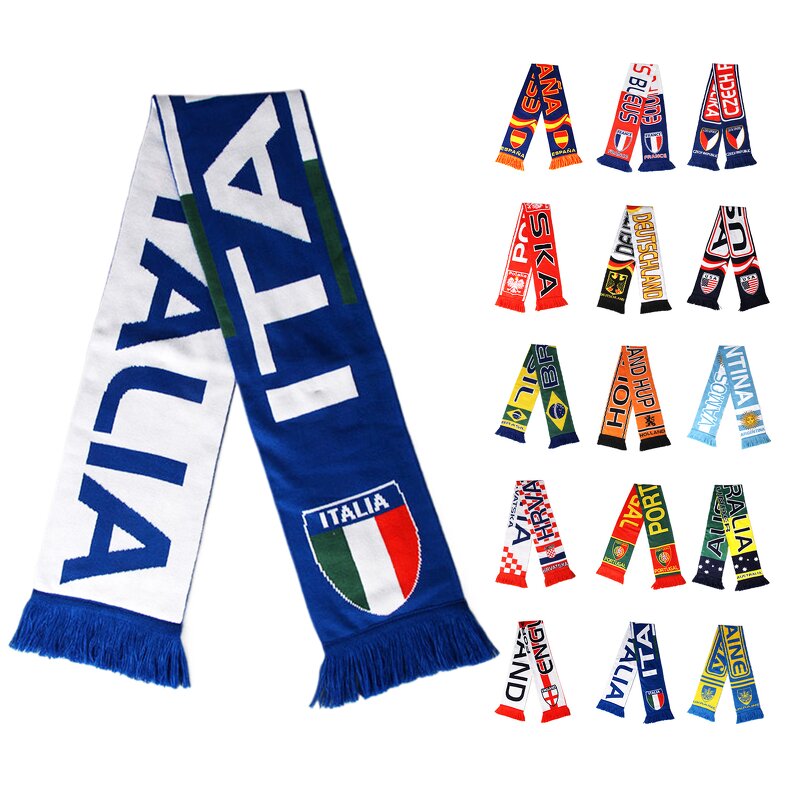 Acrylic Football Scarf Supplier - Low MOQ 100% Team Supporter Custom Print Double Sided