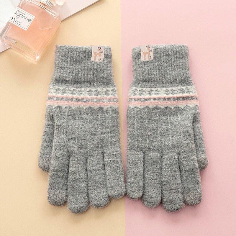 Touchscreen Gloves Supplier - Winter Warm Jacquard Acrylic Knit for Outdoor Activities