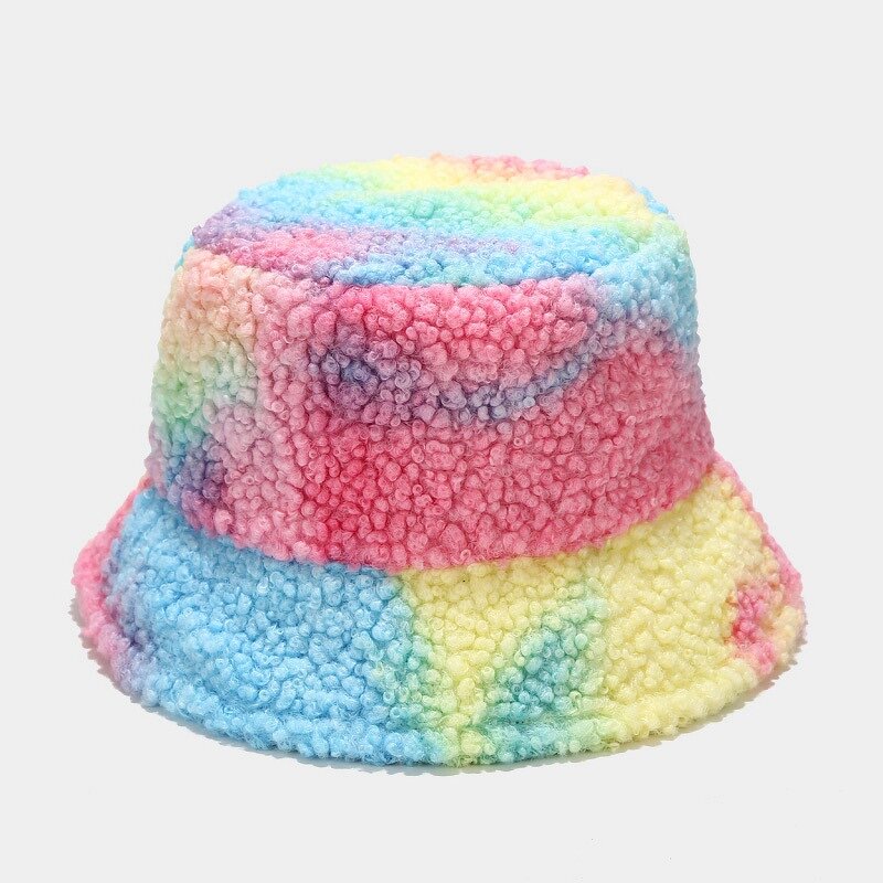 Faux Fur Bucket Hat Factory - Wholesale Tie Dye Rainbow Winter Designer for Women