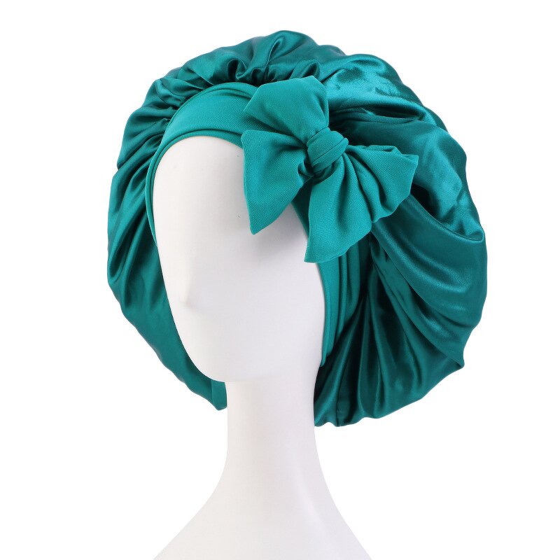 Silky Satin Hair Bonnet Factory - Fashion Women with Elastic Tie Band Night Cap