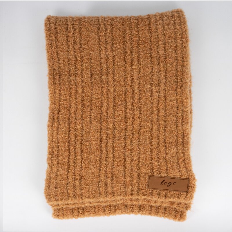 Thermal Beanie Set Supplier - High Quality Boucle Yarn Skull Cap and Soft Scarf