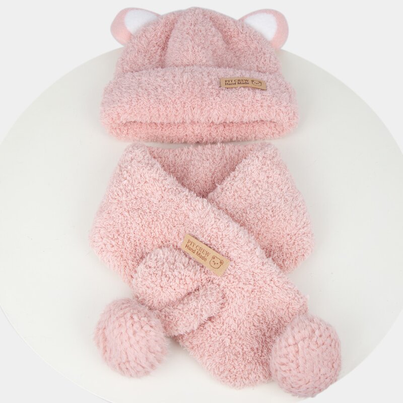 Jacquard Kids' Hat Set Supplier - Customized Design Long Solid Skull Cute Bear Ear