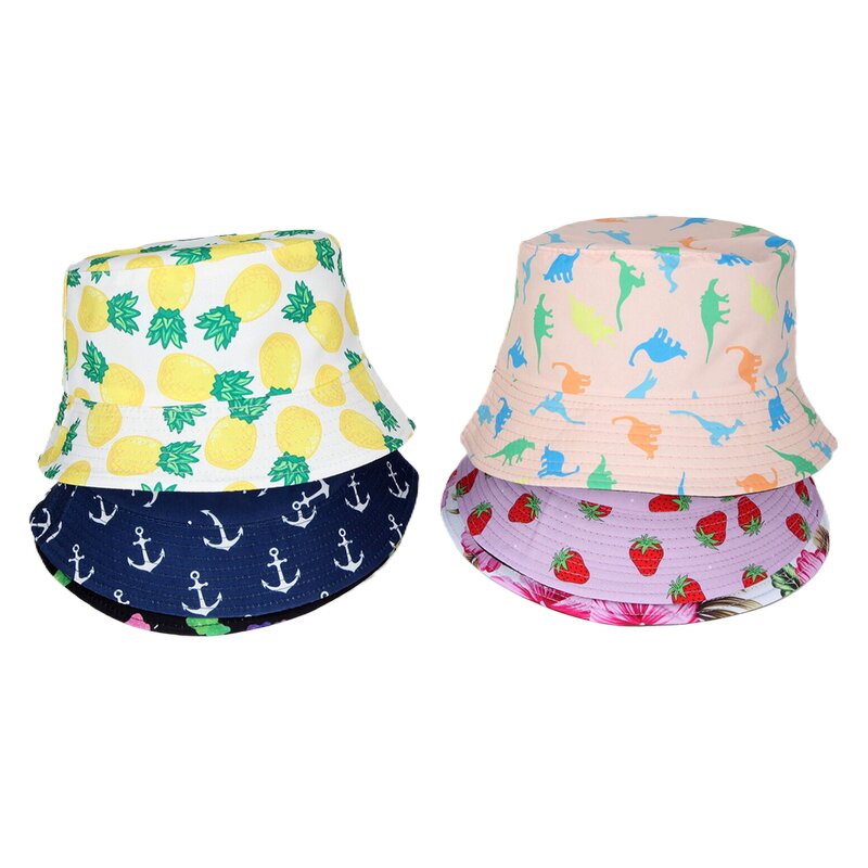 Summer Bucket Hat Supplier - Unisex Customized Floral Logo Cartoon Fruit Casual