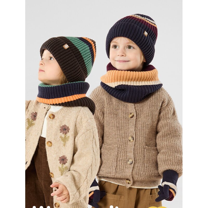 Kids Winter Set Supplier - Unisex Ribbed Stretch Knit Beanie Neckwarmer Gloves