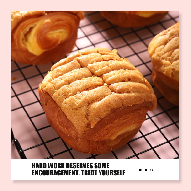 Wholesale Hot Selling  2Kgs Hong Kong Style Pineapple Bun Sandwich Bread  with Creamy Fillings in Packaged Boxes