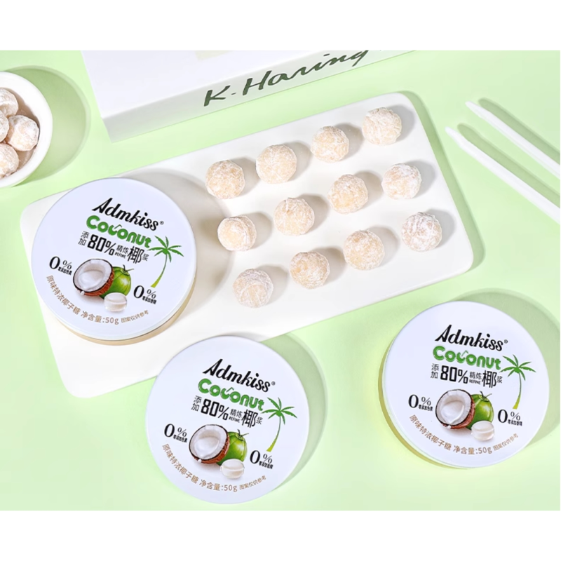 Original Coconut Flavored Hard Candy in Rich Fragrance Internet Famous Snack with Popular Tin Can Packaging Refined Coconut Pulp