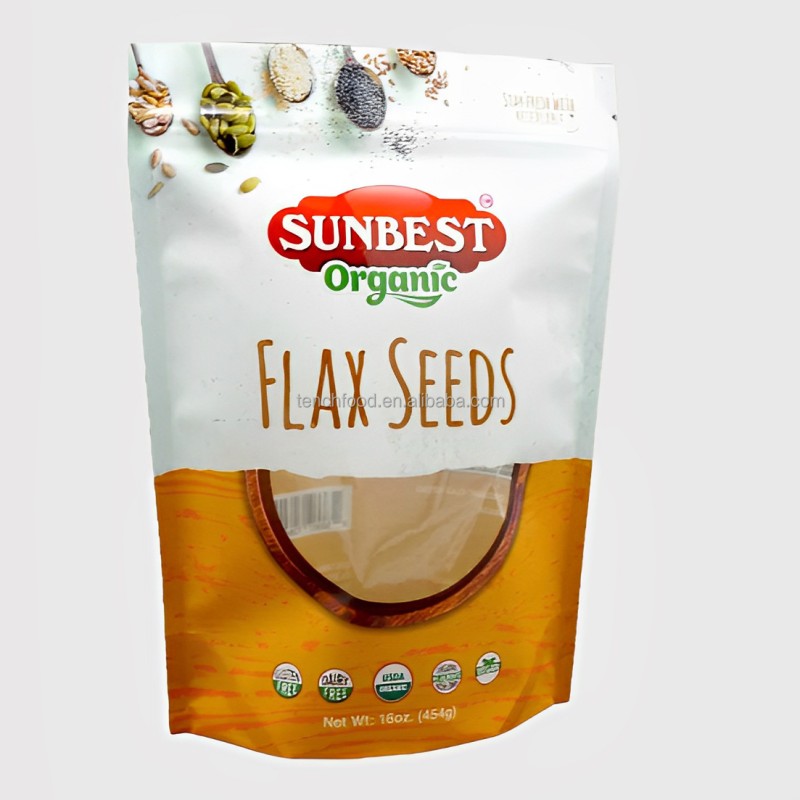 Heat Sealable Mono Material Snack Food Packaging Bag Customized Organic Food Recycled Plastic Bags with Window