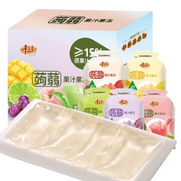 0-Fat Konjac Fruity Juice Jelly Mango Flavored Fruit Jello Snacks Bag Packaging Assorted Halal Certified for Children Office Use