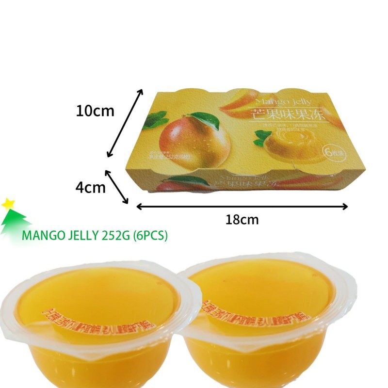 Boxed Mango Flavored Jelly Gift Box Jelly Gift Box Wedding Gift Wholesale Assorted Cups Mango & Peach Flavored Jelly
