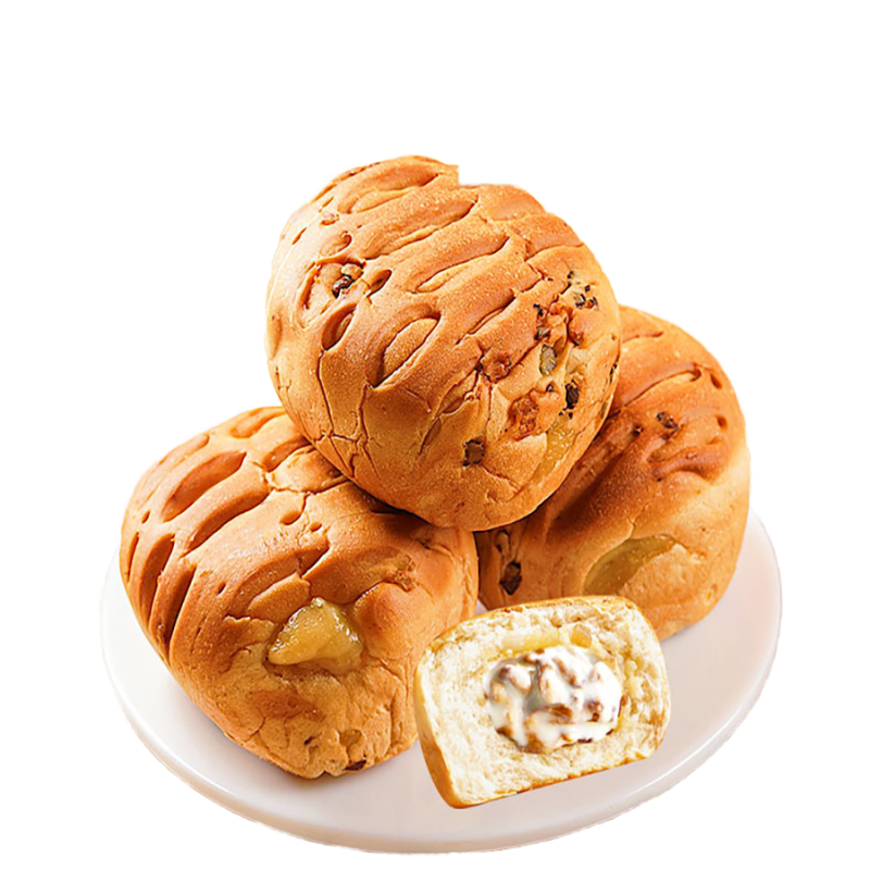 Wholesale 2kgs Walnut Stuffed Bun Bread Breakfast Cantonese Tea Dim Sum Snack Healthy Leisure Food Snack for  Fast Delivery