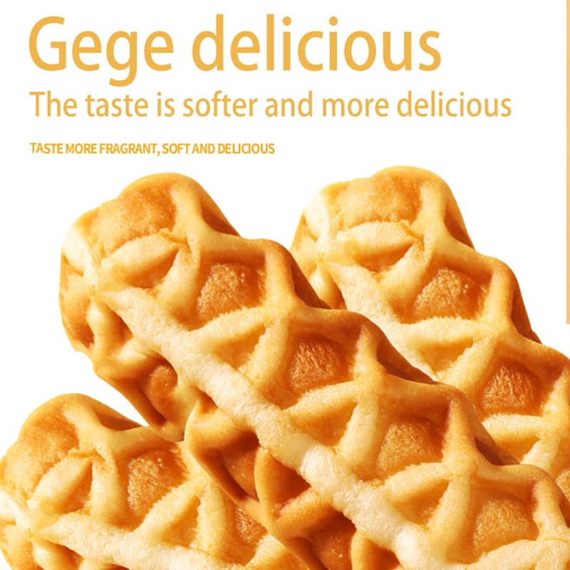 Wholesale Waffle bar 300g Heart-filling Tear Waffle bar Sandwich Nutritious Breakfast Pastry Casual Snacks Waffles Roll